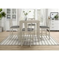 thumbnail image 1 of Home Design Nolan Antique Gray/Gray Square Counter Table with 4 Slat-Back Cushioned Chairs, Modern Minimalist Style, Comfortable Adult Seating, Sturdy Legs, Space-Saving Design, 1 of 6