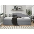 thumbnail image 1 of Home Design Nora Twin Daybed with Upholstered Frame, Camelback Backrest, Arched Arms, Nailhead Trim, and Pull-Out Trundle, Stylish Guest Bed, Light Gray, 1 of 5