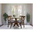 thumbnail image 1 of Home Design Olivia 5-Piece Dining Set, Round Table with 4 Cushioned Chairs, Mid-Century Modern Style, Brown, Gray/Brown, 1 of 12