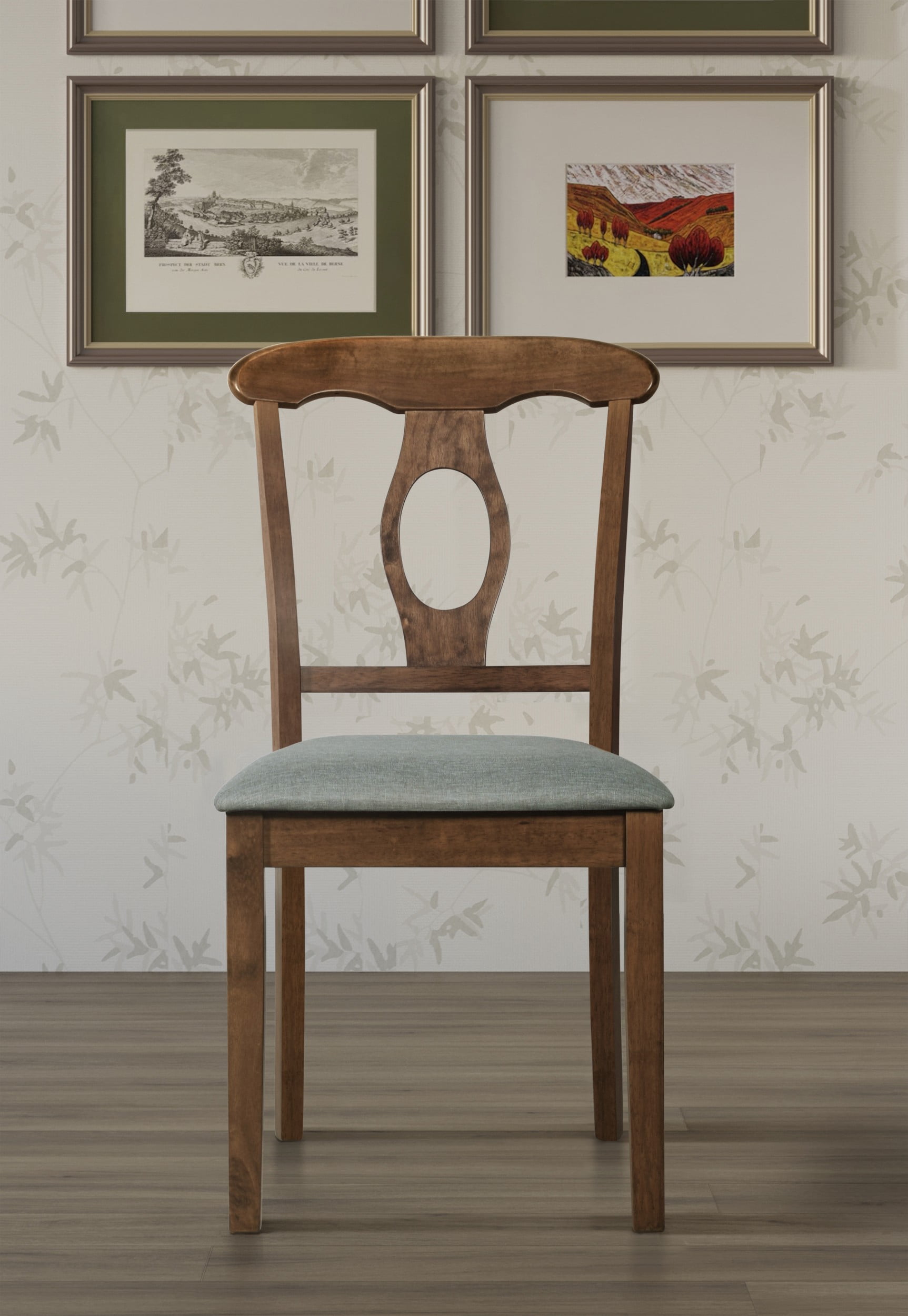Home Design Olivia Dining Chair, Set of 4, Cushioned Seat, Mid-Century Modern Style, Gray/Brown