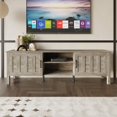 thumbnail image 1 of Home Design Opelika 71" TV Stand with Spacious Storage and Open Shelves, Modern Vintage Design for Living Room, Easy Assembly, Antique Gray, 1 of 9