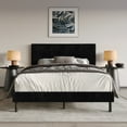 thumbnail image 1 of Home Design Osceola Full Luxurious Corduroy Upholstered Panel Bed Frame for Adult, Black, Easy Assembly, Box Spring Required (Sold Separately), 1 of 12