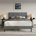 thumbnail image 1 of Home Design Osceola Twin Luxurious Corduroy Upholstered Panel Bed Framefor Adult, Gray, Easy Assembly, Box Spring Required (Sold Separately), 1 of 12