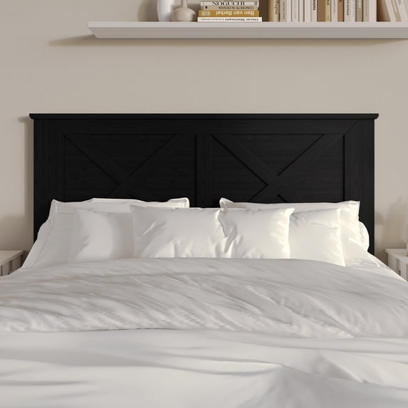 Home Design Raleigh Full/Queen Wood Headboard, Black