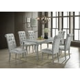 thumbnail image 1 of Home Design Reston Dining Table, Silver, Rectangular top, Turned legs, Rhinestone accents, Modern luxury design, Sturdy construction, Eye-catching centerpiece, 1 of 5