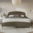 thumbnail image 1 of Home Design Rugby Twin Upholstered Panel Bed Frame, Brown, Easy Assembly, 1 of 5