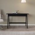 thumbnail image 1 of Home Design Serafina Writing Desk with Spacious Tabletop and Built-In Drawer, Modern Clean-Lined Design for Home Office, Study Space, or Remote Work, Black, 1 of 8