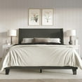 thumbnail image 1 of Home Design Sidney Twin Upholstered Panel Bed with Durable Engineered Wood and Recycled Materials, Dark Gray, Easy Assembly, 1 of 5