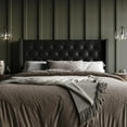 thumbnail image 1 of Home Design Sonoma Twin Tufted Upholstered Headboard with Wingback Design and Nailhead Trim, Black, Easy Assembly, 1 of 4