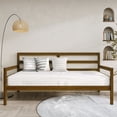 thumbnail image 1 of Home Design Towson Twin Daybed with Solid Wood Frame, Slatted Sides and Back, Stylish Seating and Sleeping Solution, Durable, Brown, 1 of 8