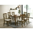 thumbnail image 1 of Home Design Troy 7-Piece Dining Set, Brown/Warm Gray, Rectangular Table with Ladder-Back Cushioned Chairs, Modern Style, 1 of 5