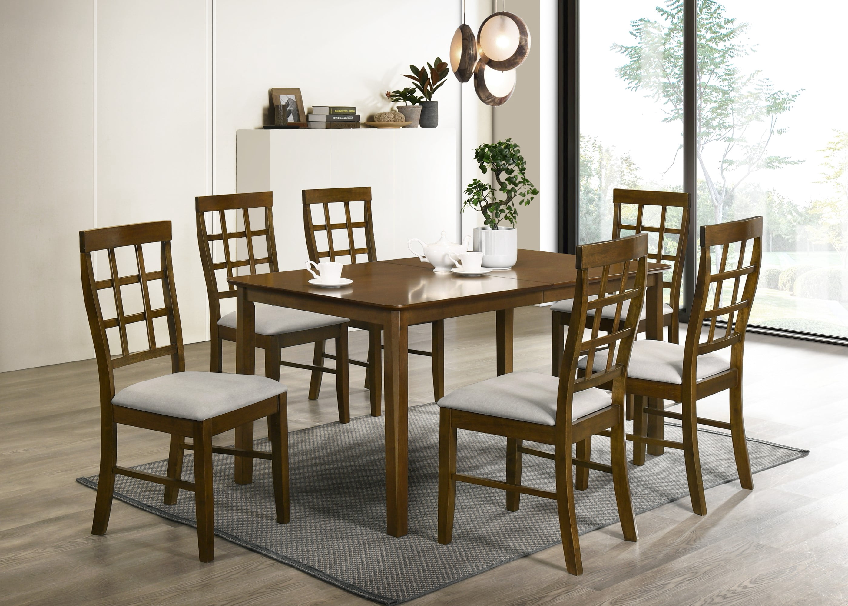 Home Design Troy Dining Chair (Set of 6), Brown/Warm Gray, Ladder-back design, Padded seat, Comfortable seating, Sturdy frame, Modern style, Durable construction
