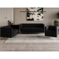thumbnail image 1 of Home Design Weiss Velvet Square Arm Chair with Channel-Tufted Back and Gold Metal Legs, Modern Upholstered Living Room Seating, Black, 1 of 5