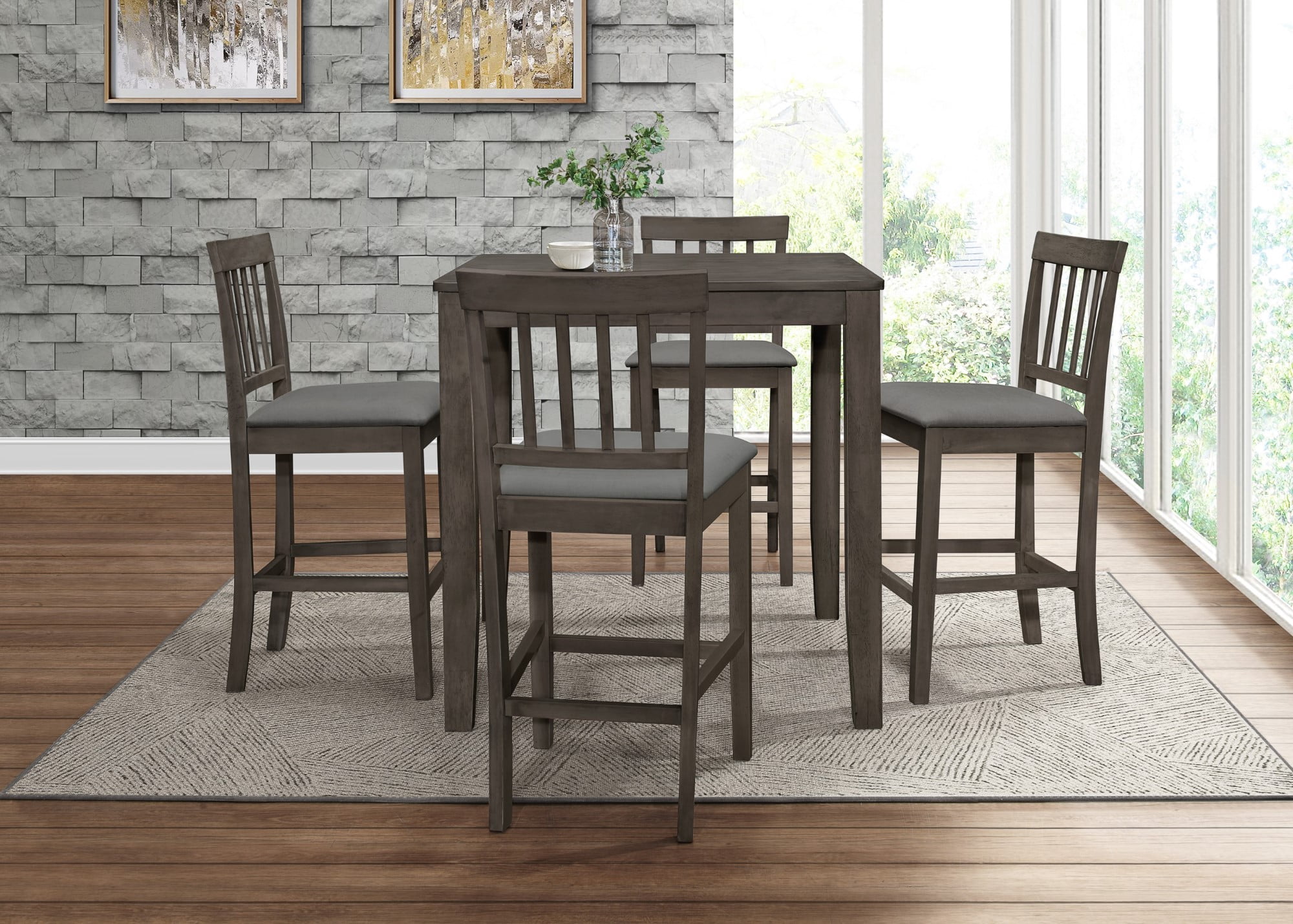 Home Design Wilder Counter Chairs (Set of 4), Taupe/ Gray