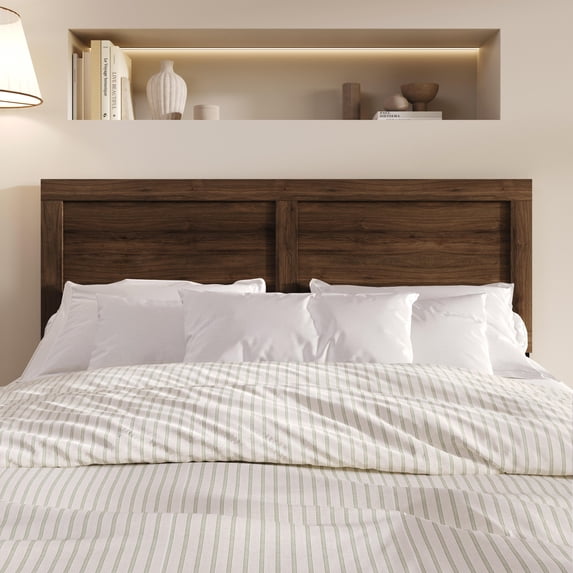 Home Design Yakima Queen Headboard with Minimalist Design & Easy Installation, Brown, Easy Assembly, Adjustable Height