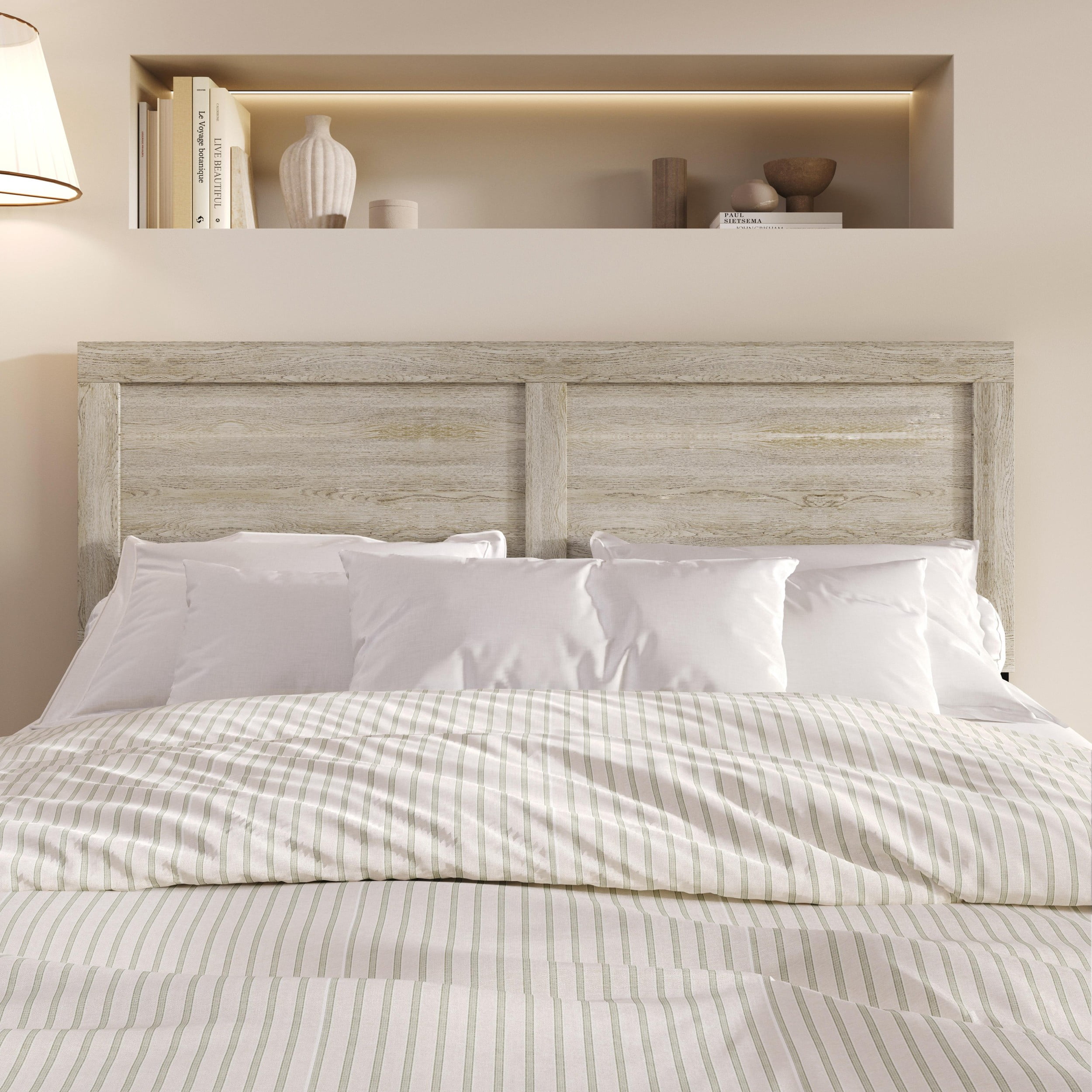 Home Design Yakima Twin Headboard with Farmhouse Design, Antique Gray, Adjustable Height, Easy Assembly