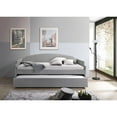 thumbnail image 1 of Home Design Yamna Twin Daybed with Linen Upholstery, Pull-Out Trundle, and Nailhead Trim, Stylish and Comfortable Design for Bedroom, Gray, 1 of 5