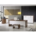 thumbnail image 1 of Home Designer Goods LEXUS-87PW-S 79 in. Modern Lexus Desk Office Suite Furniture Set - Panama White, 4 Piece, 1 of 1