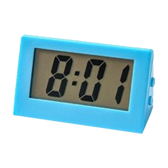 Home Desk Clock for Bedroom Office Study Living Room, Portable Square Tabletop Timepiece for Daily Time Reading on Work or Side Table Blue