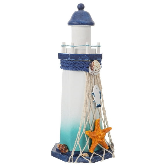 Miniature Lighthouse Figurine Solar Powered Desktop Ornament Tabletop Home Decor Cardboard Prop