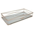 thumbnail interactive-video image 1 of Home Details 14" x 7" Rectangular "Gorgeous" Vanity Tray Makeup Organizer, Rose Gold, 1 of 5