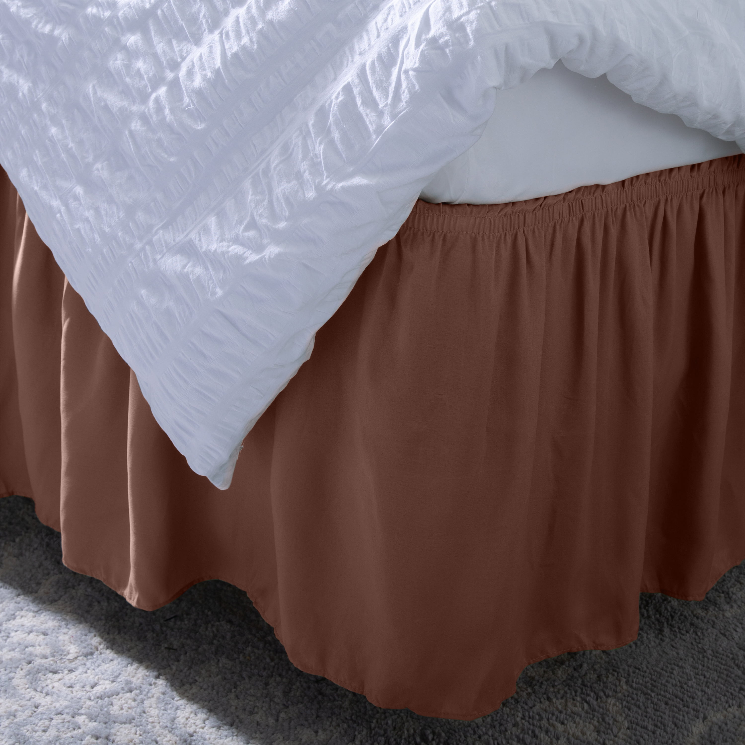 Home Details 18" Drop Wrap Around Bed Ruffle Twin/Full in Chocolate