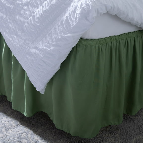 Home Details 18" Drop Wrap Around Bed Ruffle Twin/Full in Sage (78x54x18)