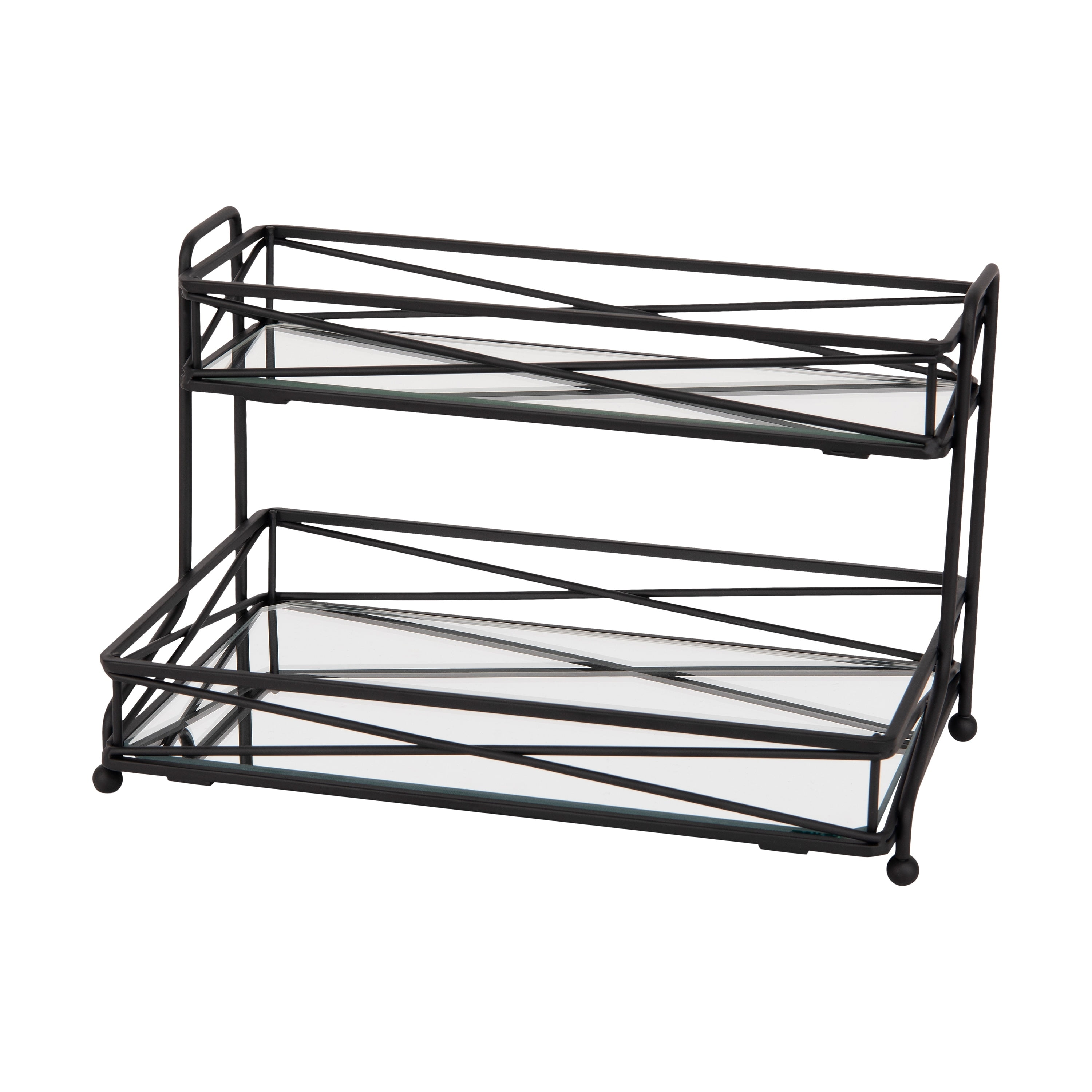 Home Details 2 Tier Vanity Tower in Matte Black