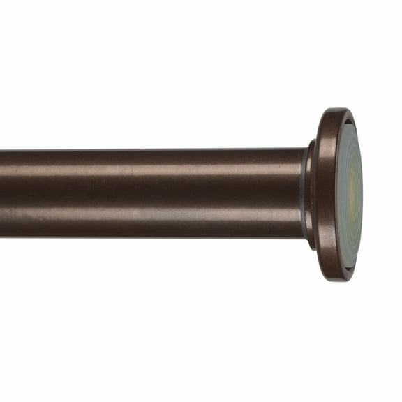 Home Details 24" to 42" Adjustable Straight Shower Curtain Tension Rod, Steel, Oil Rubbed Bronze