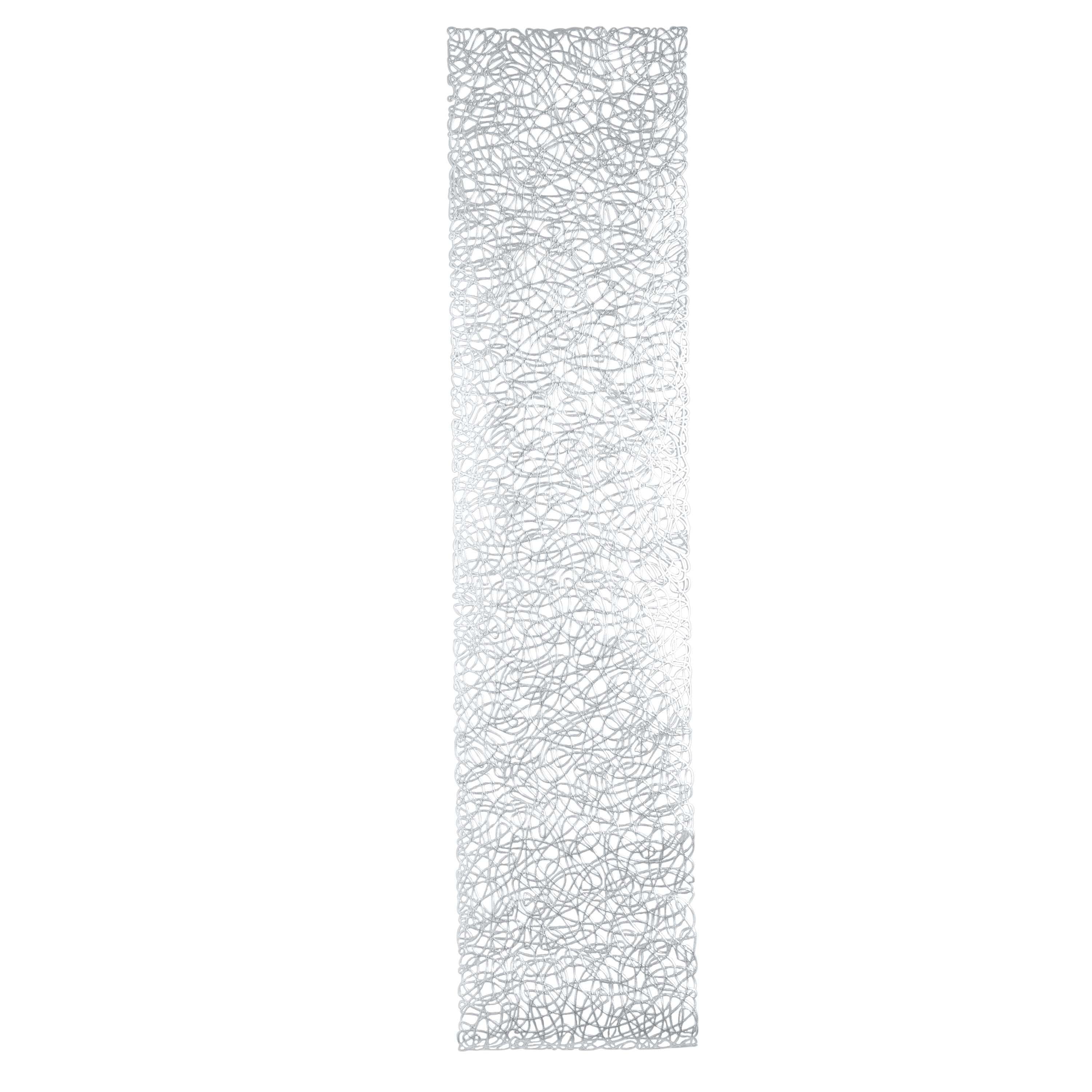 Home Details 59” x 13.75” Rope Laser Cut PVC Table Runner, Silver