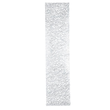 Home Details 59” x 13.75” Rope Laser Cut PVC Table Runner, Silver