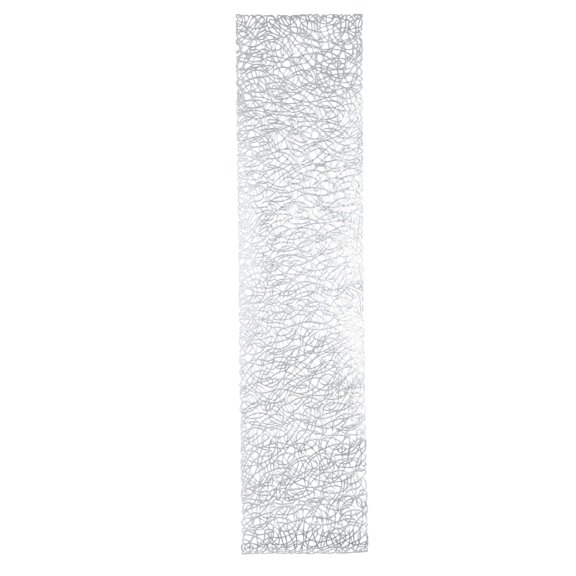 Home Details 59” x 13.75” Rope Laser Cut PVC Table Runner, Silver