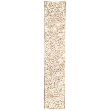 Home Details 70.5” x 13.75” Leaf Laser Cut PVC Table Runner, Gold