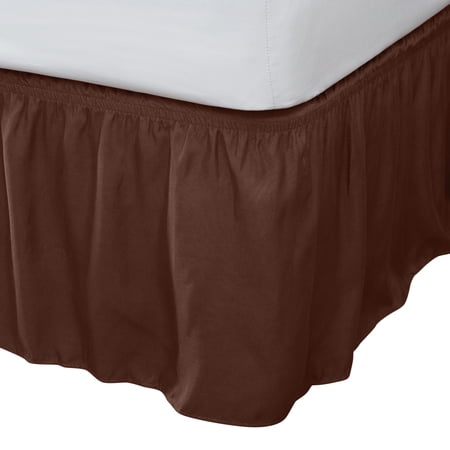 Home Details Adult Wrap Around Bed Ruffle 14" Twin to Full Size in Chocolate