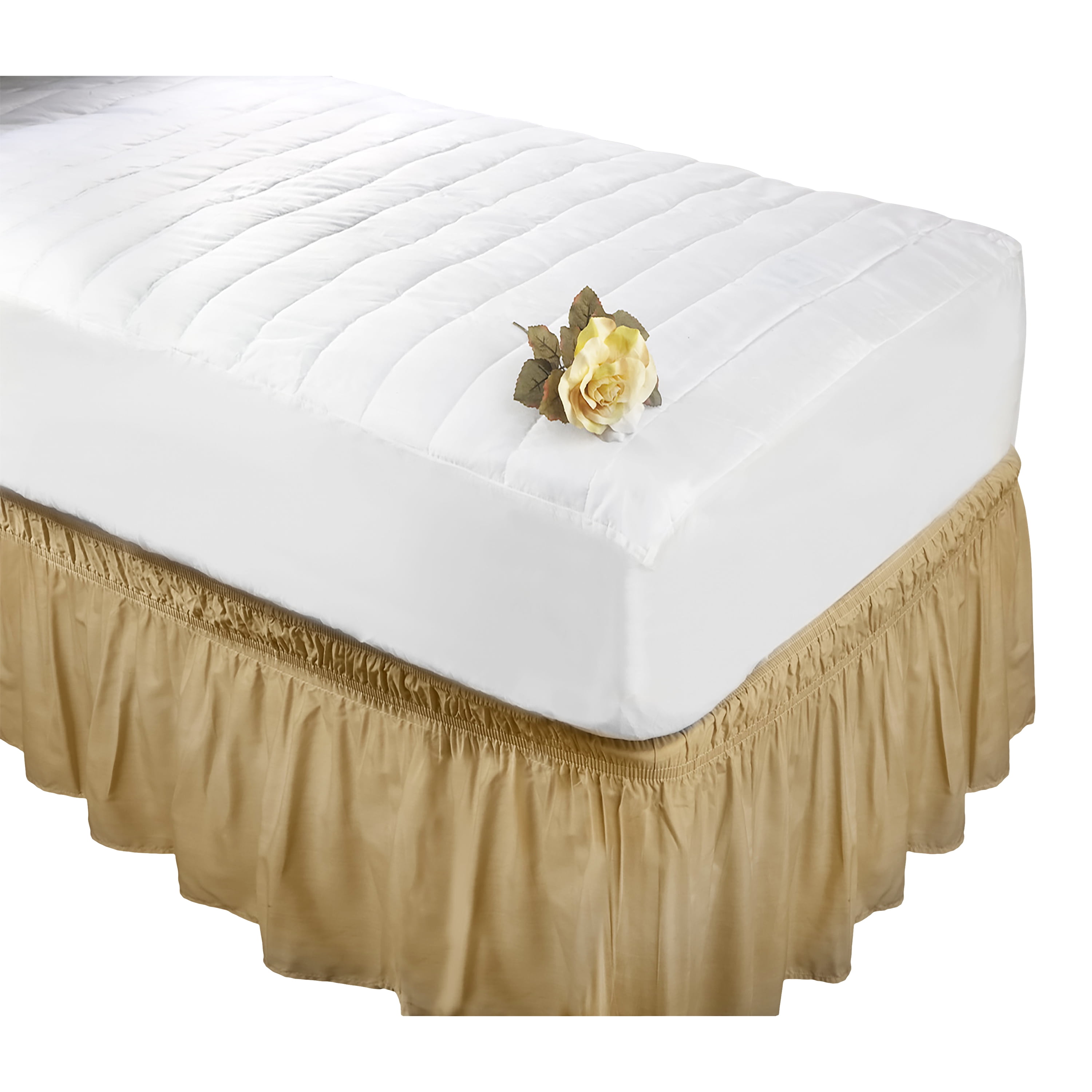 Twin Size White Antibacterial Mattress Pad with Super-Poly Fill
