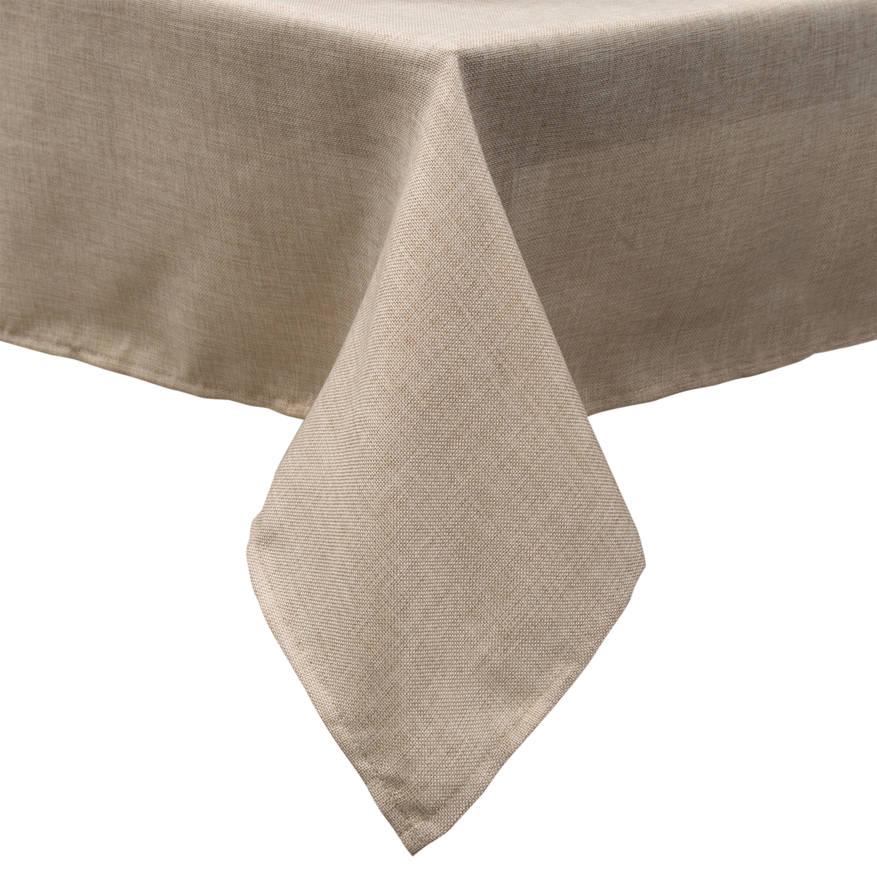 Chic Linen Beige Rectangular Polyester Tablecloth 70" x 108"