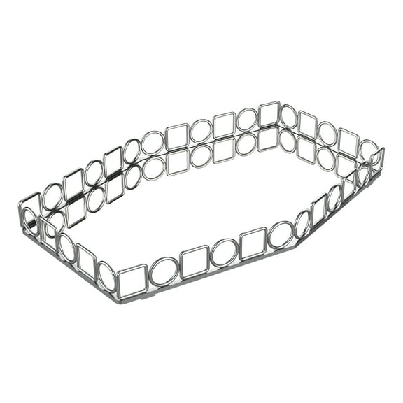 Home Details Circles & Squares Large Mirror Vanity Tray, Chrome