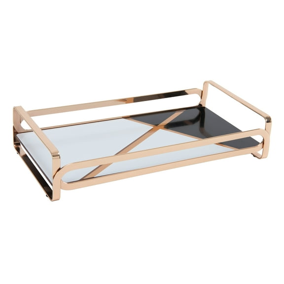 Home Details Color Block Steel Vanity Tray in Gold