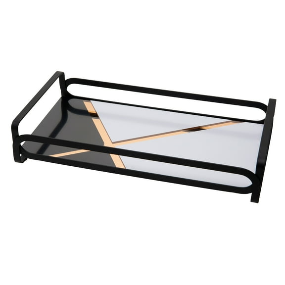 Home Details Color Block Vanity Tray in Matte Black