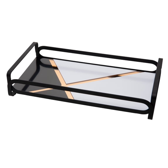 Home Details Color Block Vanity Tray in Matte Black