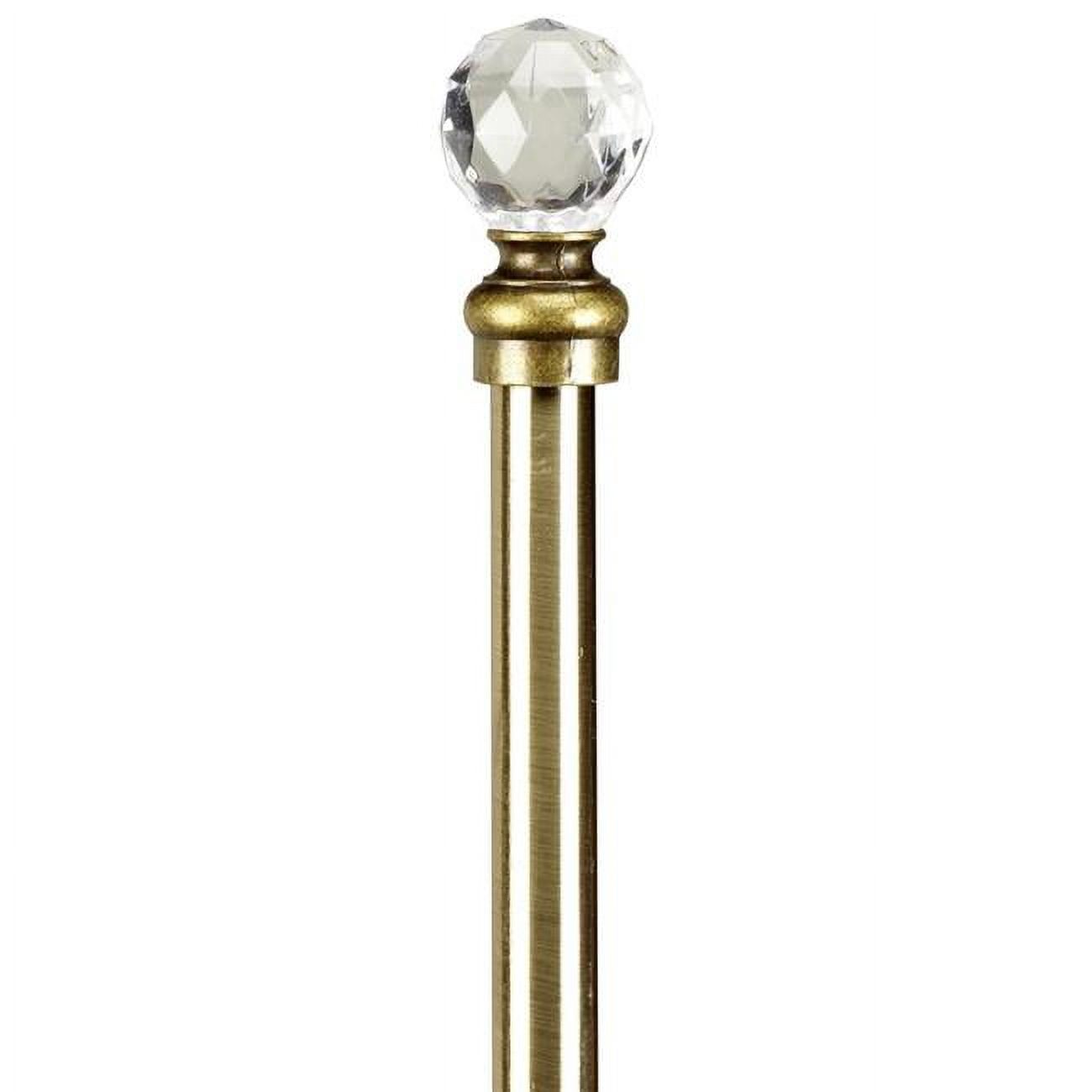 Home Details Crystal Ball Expandable Curtain Rod 24"- 48", Antique Brass - image 1 of 2