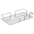 thumbnail image 1 of Home Details Modern Rectangular 7" x 14" Vanity Mirror Tray Makeup Organizer, Chrome, 1 of 4
