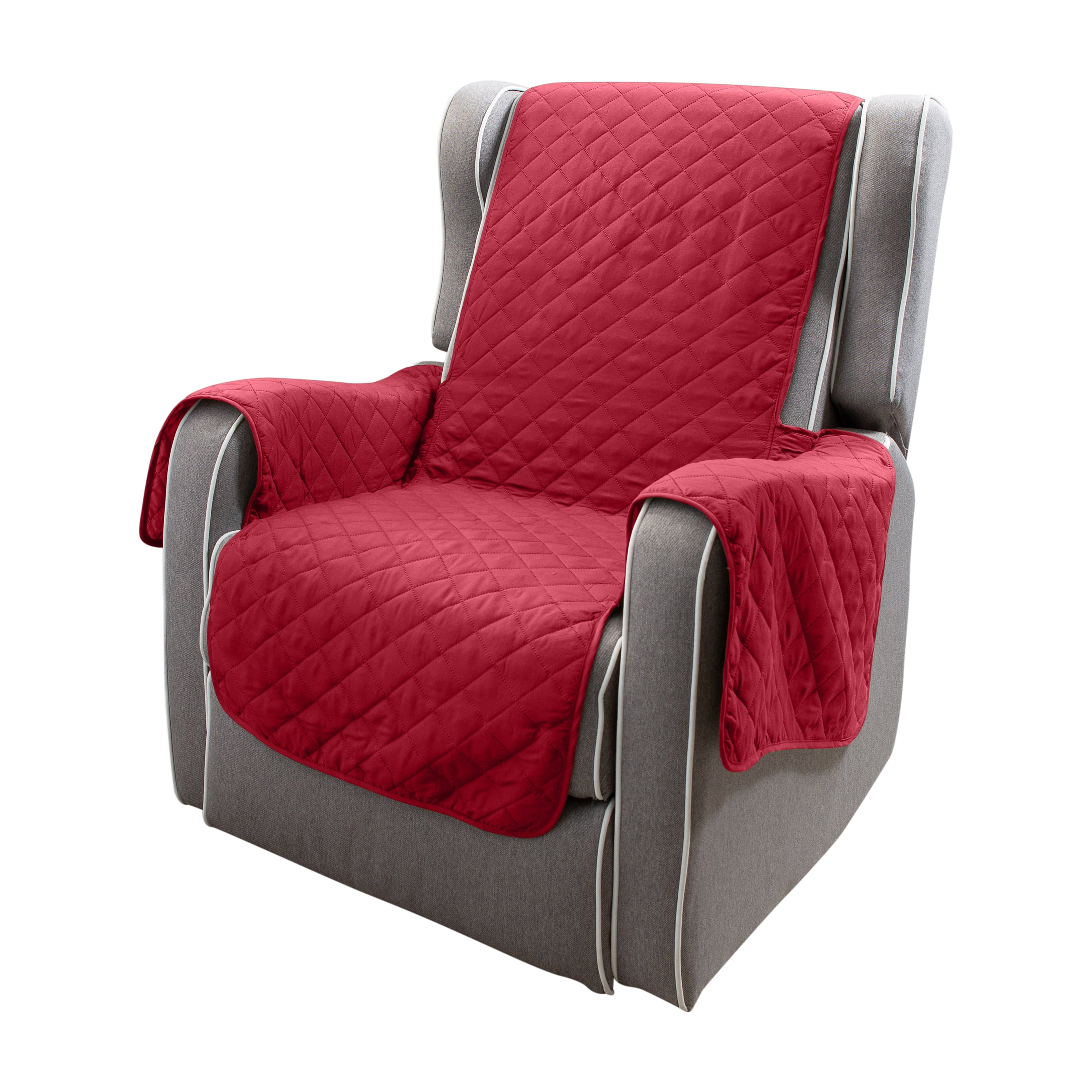 Ruby Red Quilted Puff Recliner Chair Protector
