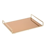 Home Details Rectangular Classic Design Mirror Vanity Tray in Gold