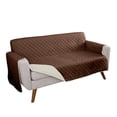 thumbnail image 1 of Home Details Reversible Quilted Furniture Sofa Protector Slipcover in Chocolate/Taupe, 1 of 6