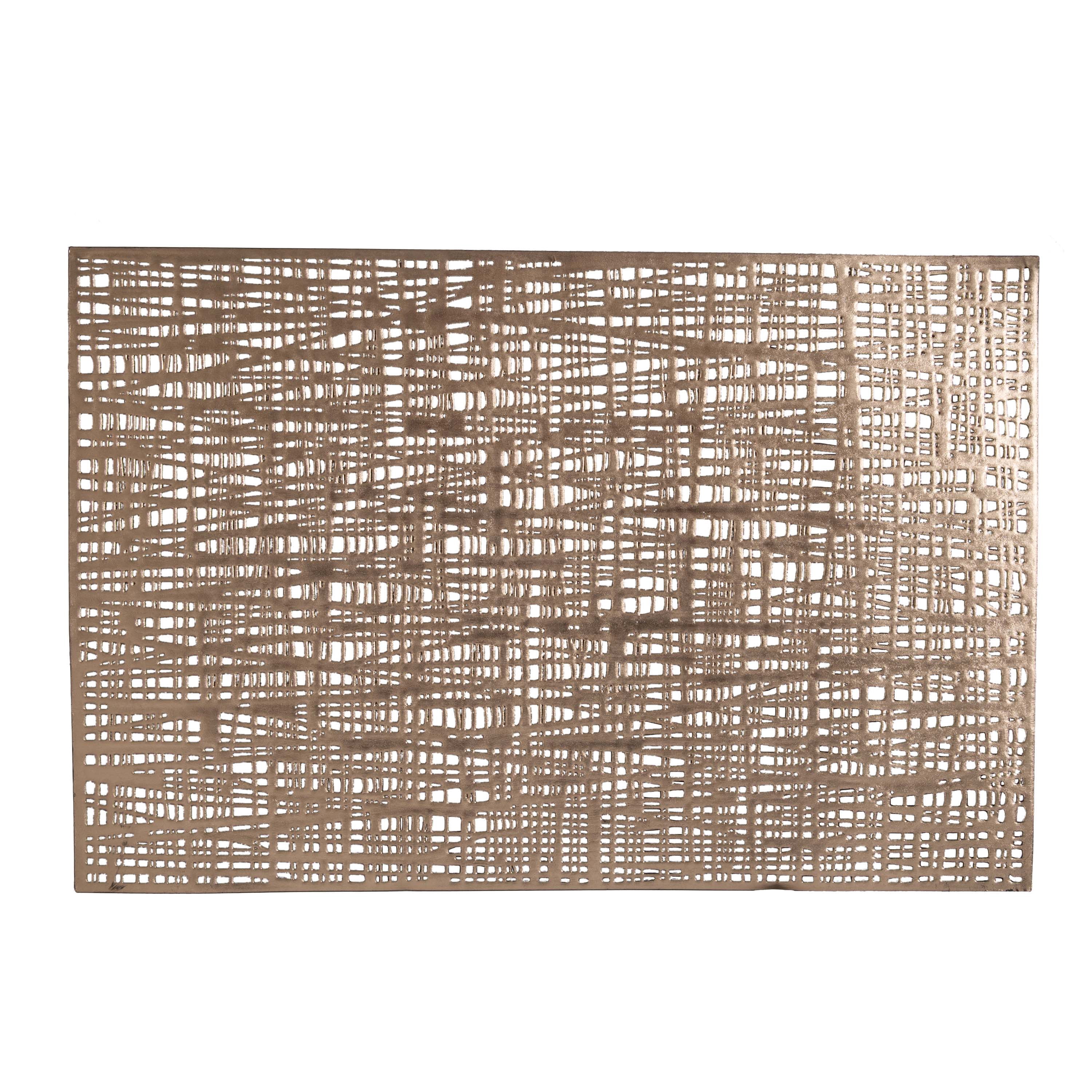 Home Details Set of Four Barcelona Metallic Table Place Mat, Gold