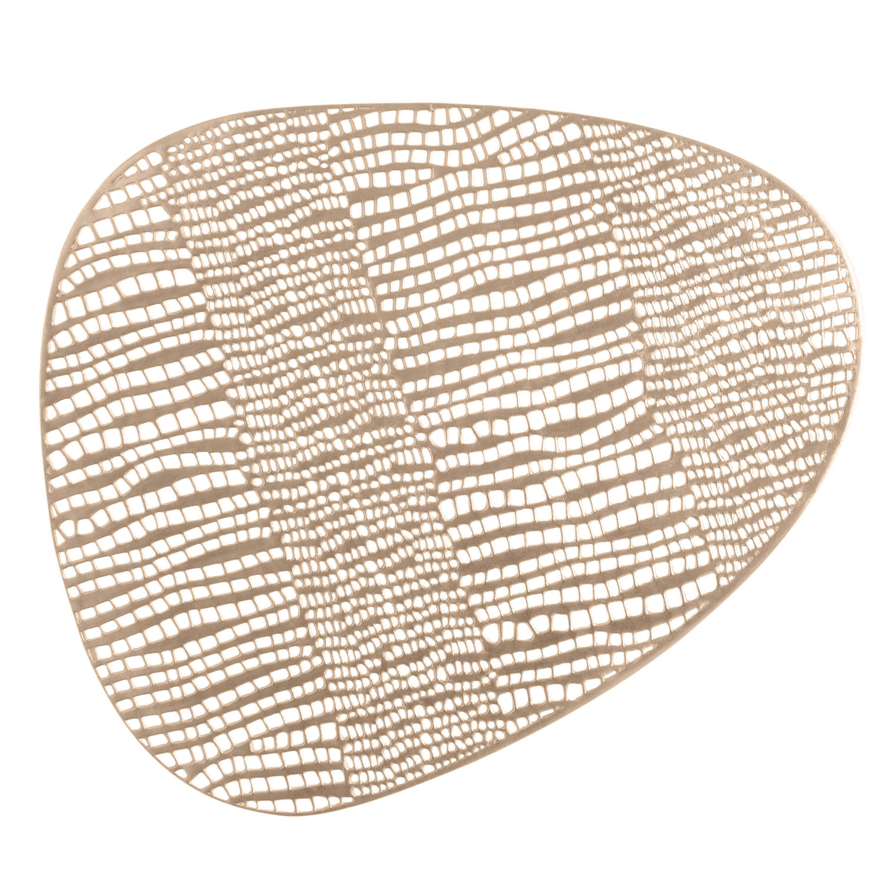 Home Details Set of Four Oval Pebble Laser Cut Table Place Mat, Gold