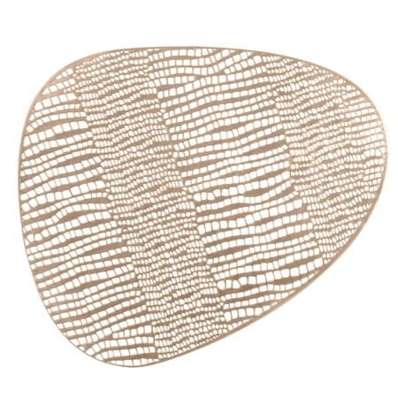 Home Details Set of Four Oval Pebble Laser Cut Table Place Mat, Gold