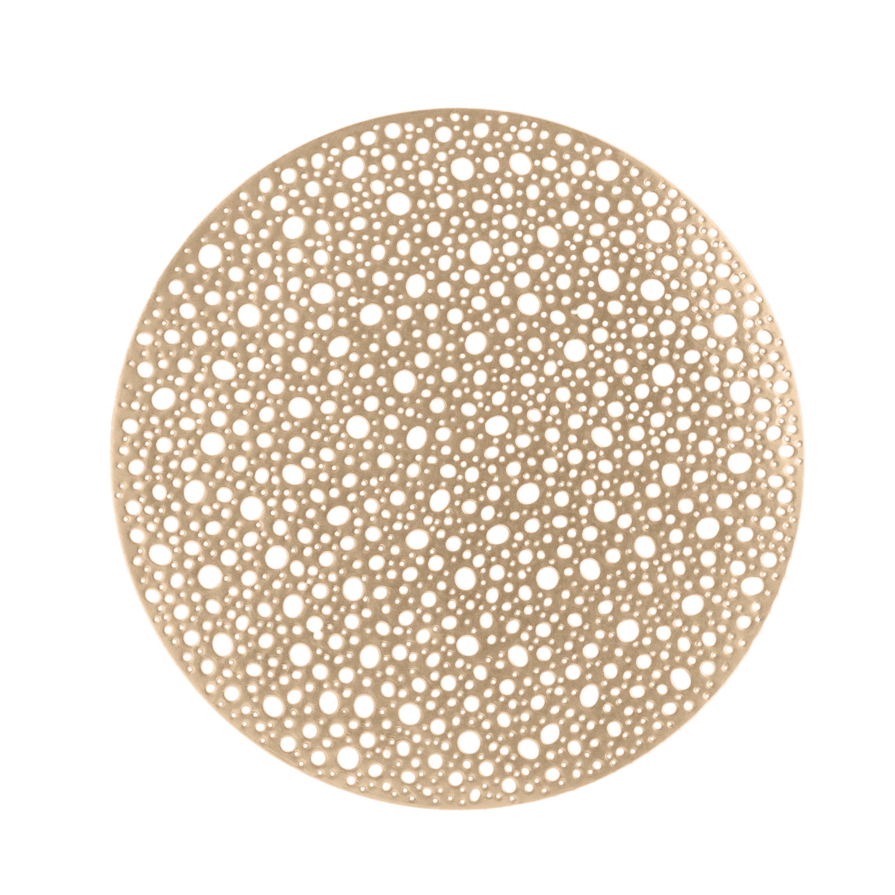 Home Details Set of Four Round Moon Laser Cut Table Place Mat, Gold