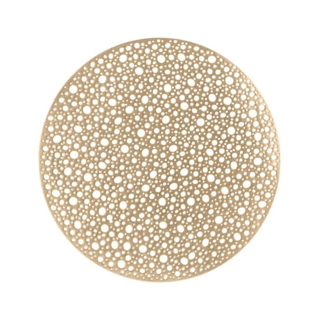 Home Details Set of Four Round Moon Laser Cut Table Place Mat, Gold